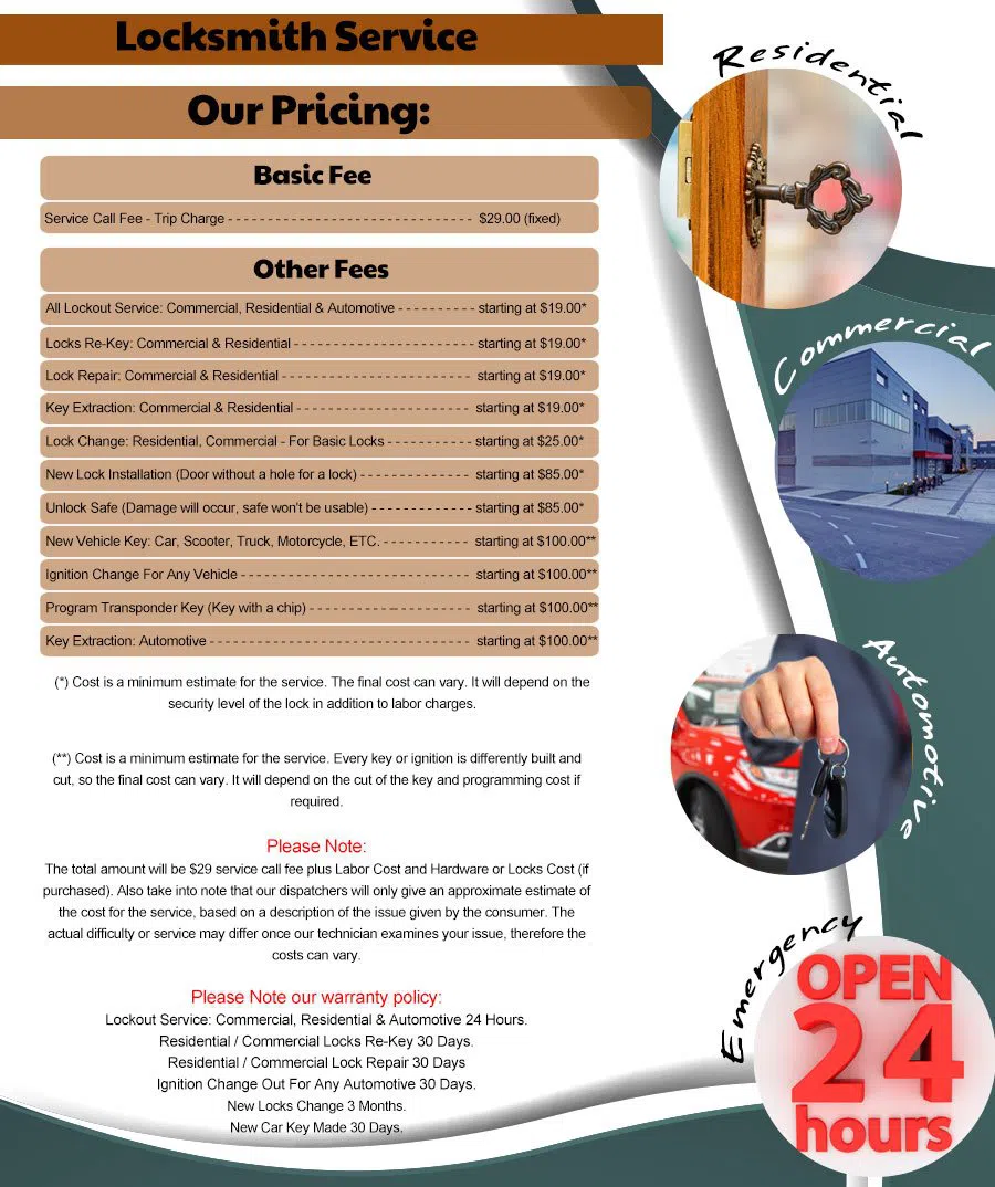 Interstate Locksmith Shop Maplewood, NJ 973-864-3104 - pricing